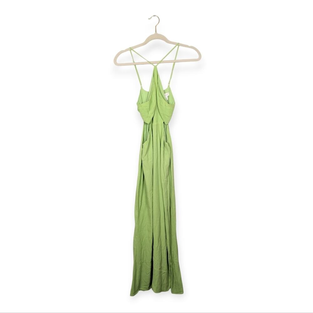 Louna Light Green Halter Neck Cut Out Midi Dress Size S
